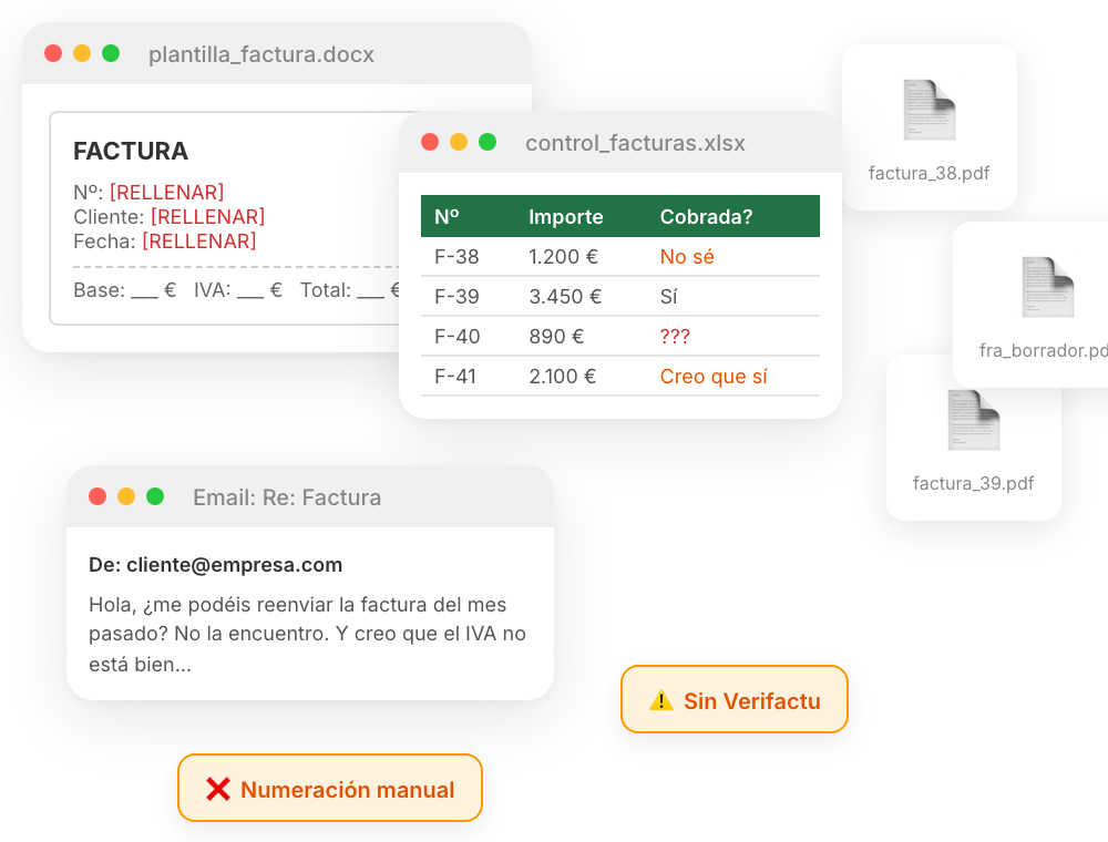 Caos: plantillas, Excel y correo