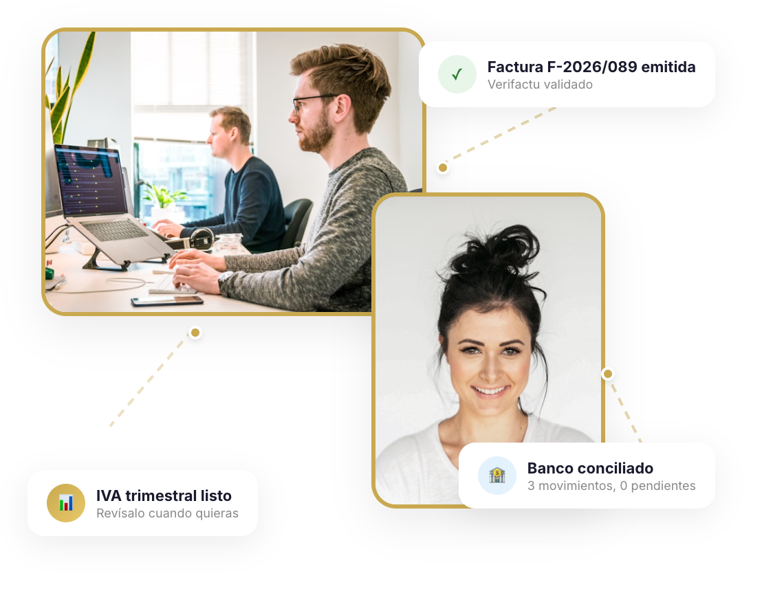 Autónomo gestionando su negocio con tranquilidad gracias a Cruasan